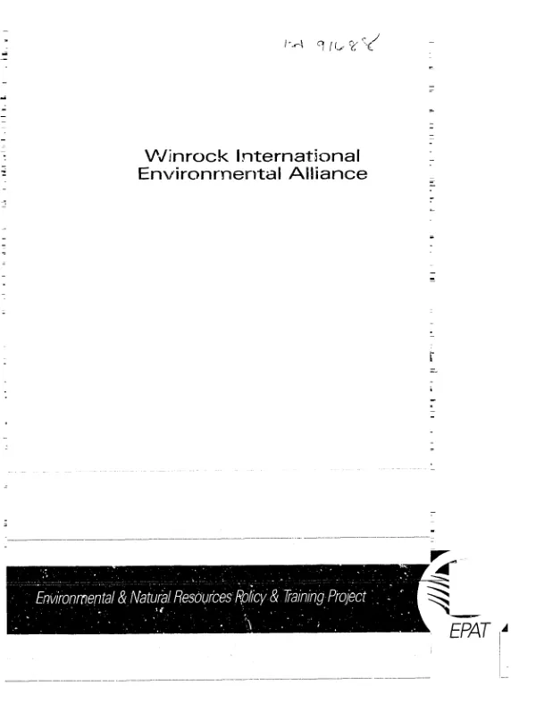 Changing the economics of environmental degradation in Madagascar : lessons learned from the national environmental action plan process