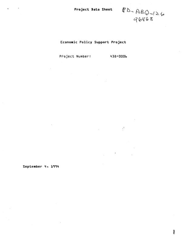 Economic policy support project