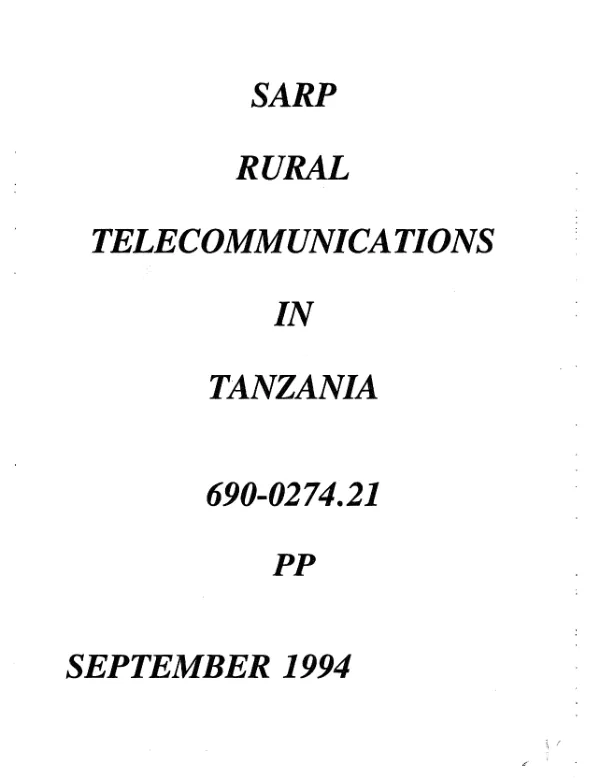 Rural telecommunications in Tanzania
