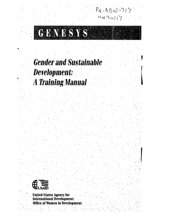 Gender and sustainable development : a training manual