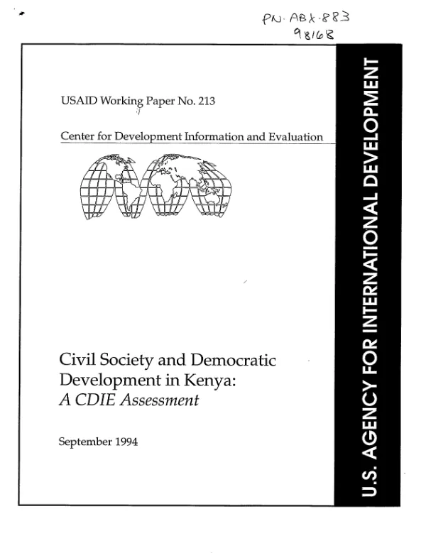 Civil society and democratic development in Kenya : a CDIE assessment
