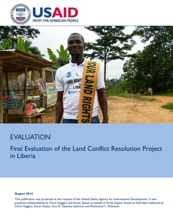 Final evaluation of the land conflict resolution project in Liberia