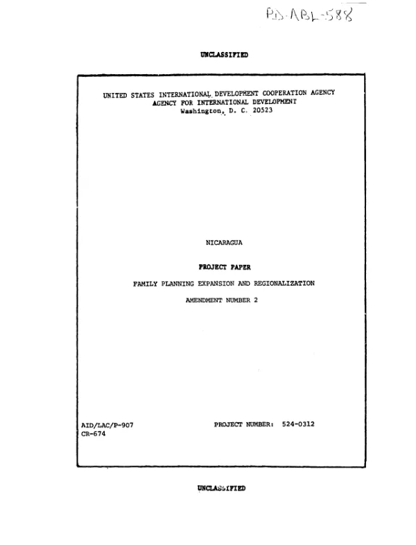 Family planning expansion and regionalization : amendment no. 2