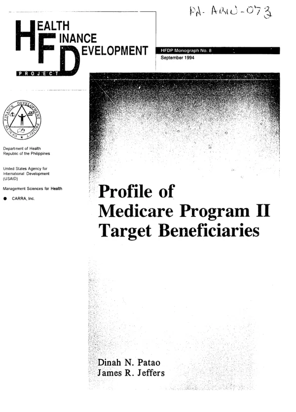 Profile of Medicare Program II target beneficiaries