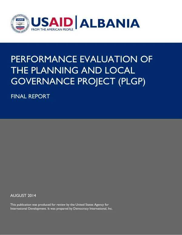 Mid-term performance evaluation of the planning and local governance project (PLGP)