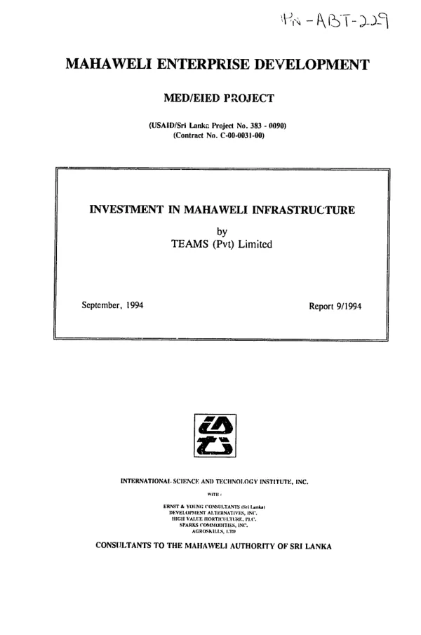 Investment in Mahaweli infrastructure