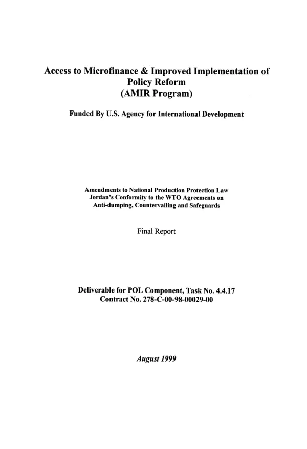 Technical report -- association for the management of protected areas (680-0110) [i.e. 687-0110] : ecotourism and protected area planning and training