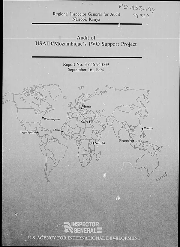 Audit of USAID/Mozambique"s PVO support project