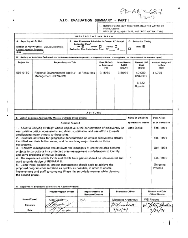 Regional environmental and natural resources management (RENARM)