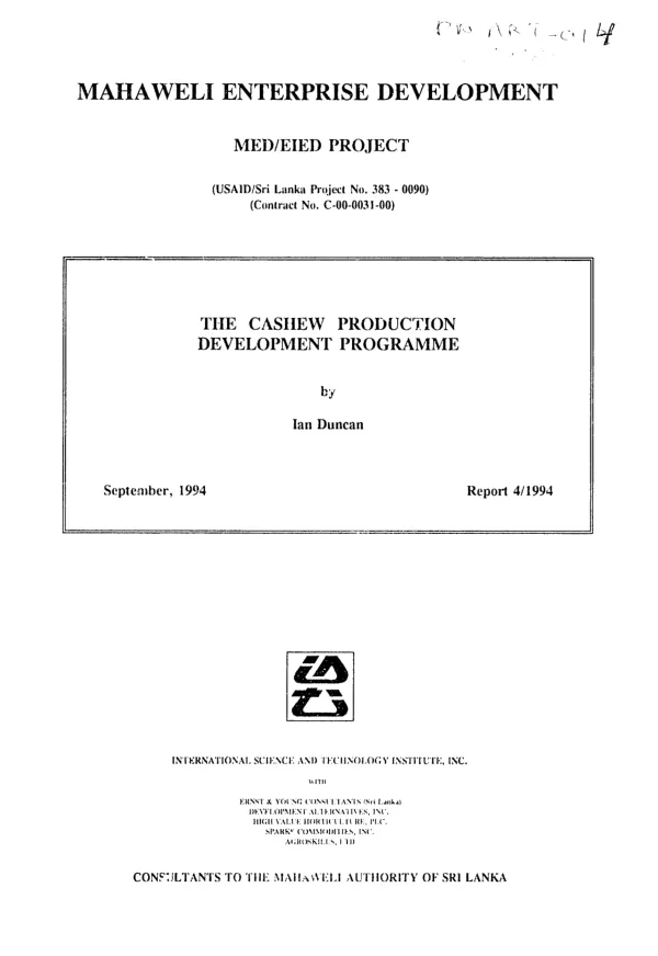 Cashew production development programme