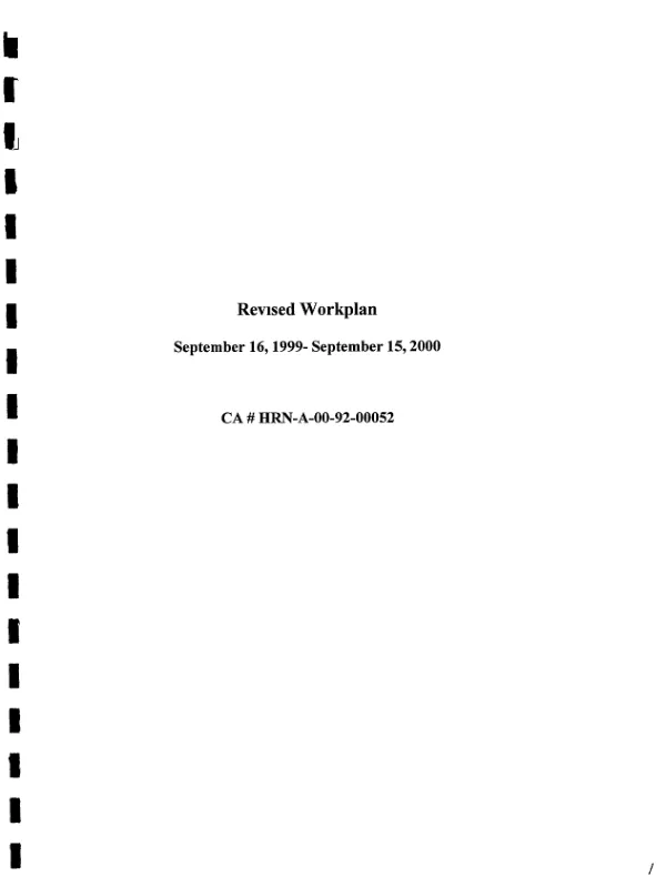 [Rational pharmaceutical management project] revised workplan : September 16, 1999-September 15, 2000 -- CA # HRN-A-00-92-00052