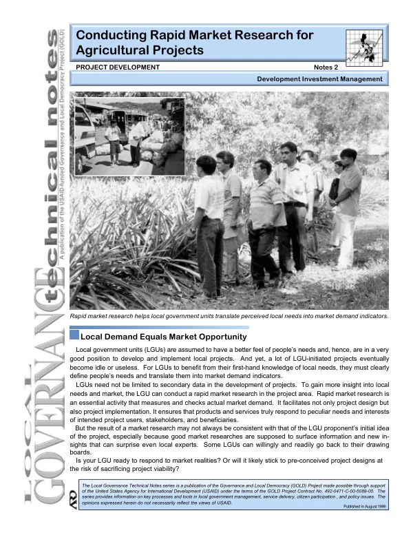 Conducting rapid market research for agricultural projects
