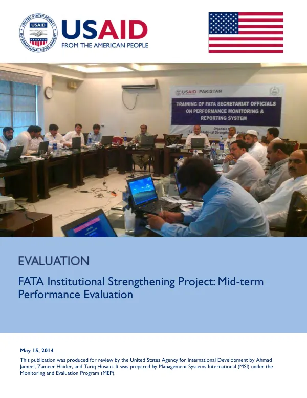 FATA institutional strengthening project : mid-term performance evaluation