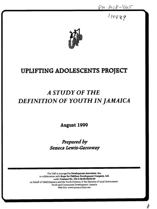 Study of the definition of youth in Jamaica