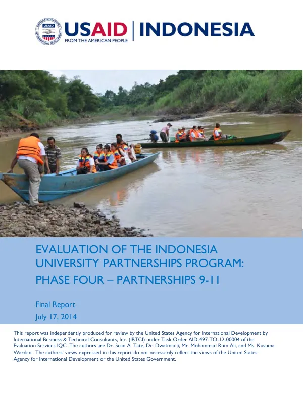 Evaluation of the Indonesia university partnerships program : phase four : partnerships 9-11