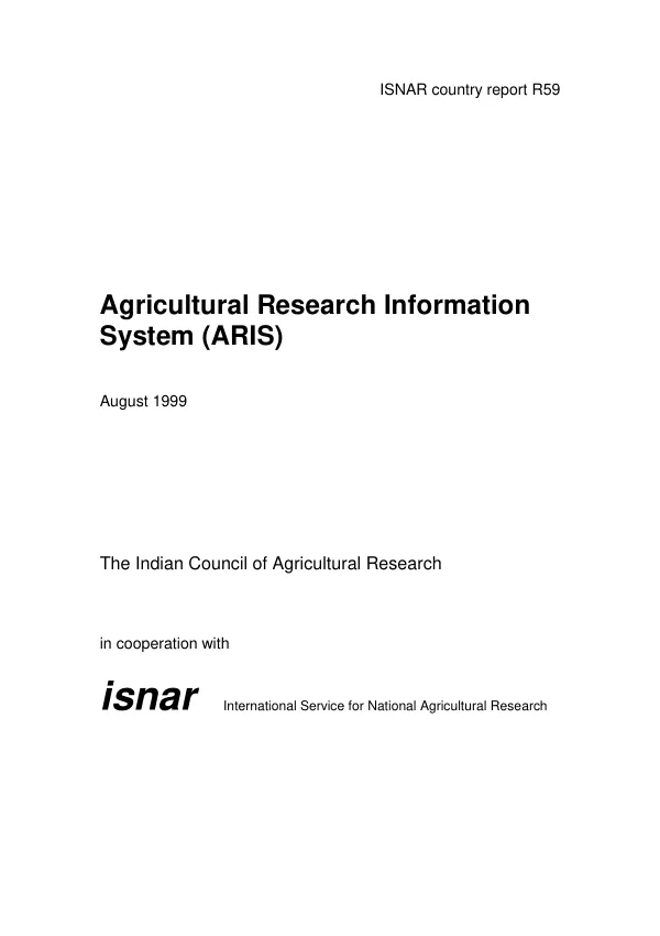 Agricultural research information system (ARIS)