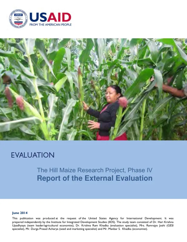 The hill maize research project, phase IV : report of the external evaluation