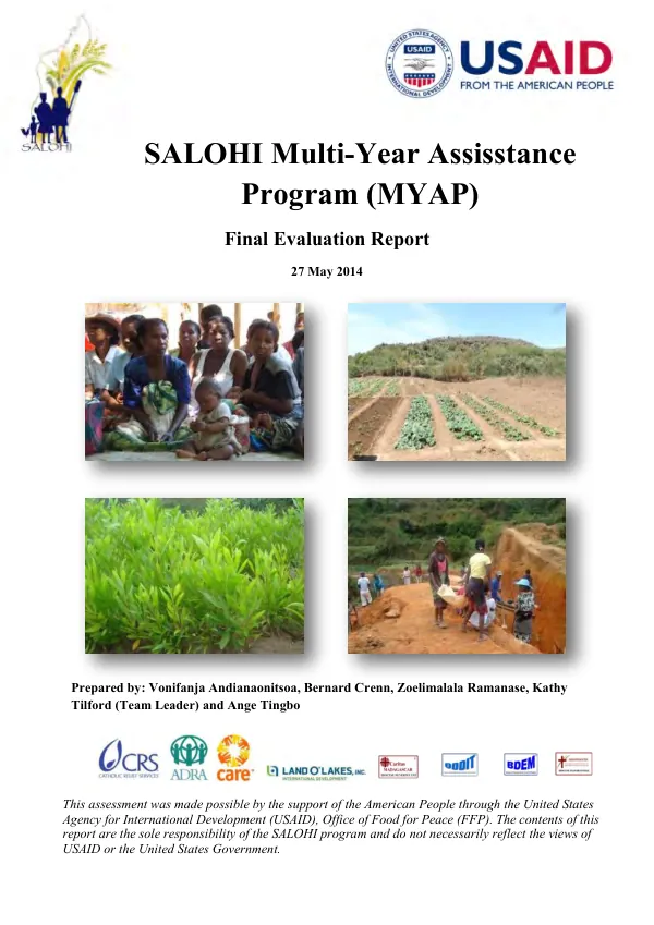 SALOHI multi-year assistance program (MYAP) : final evaluation report