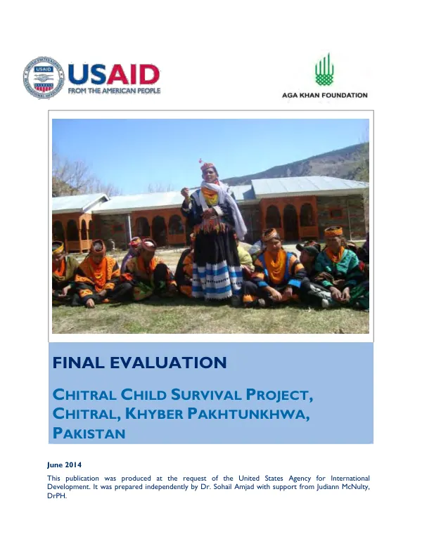 Final evaluation : Chitral child survival program Pakistan : CSHGP cooperative agreement number GHN-00-08-00010-00