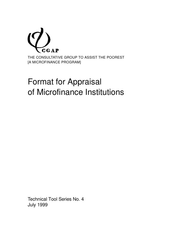 Format for appraisal of microfinance institutions