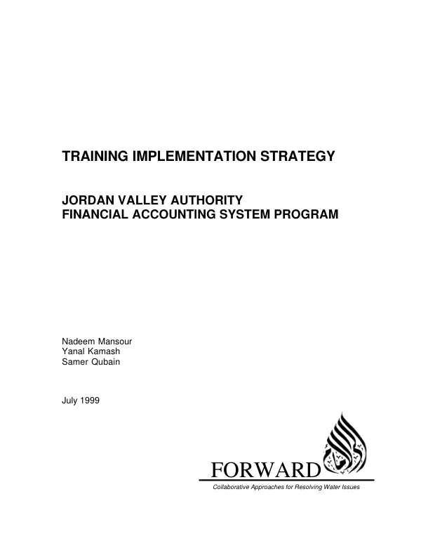 Training implementation strategy : Jordan Valley Authority financial accounting system program