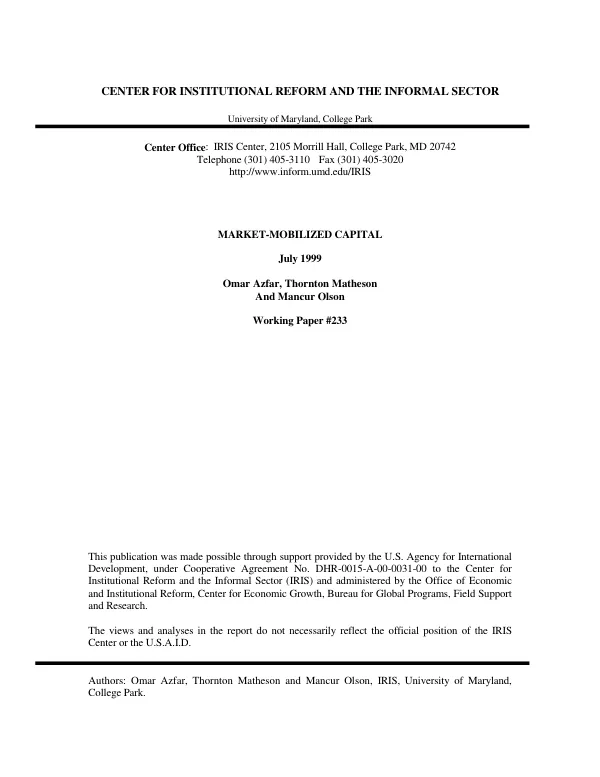 Market-mobilized capital