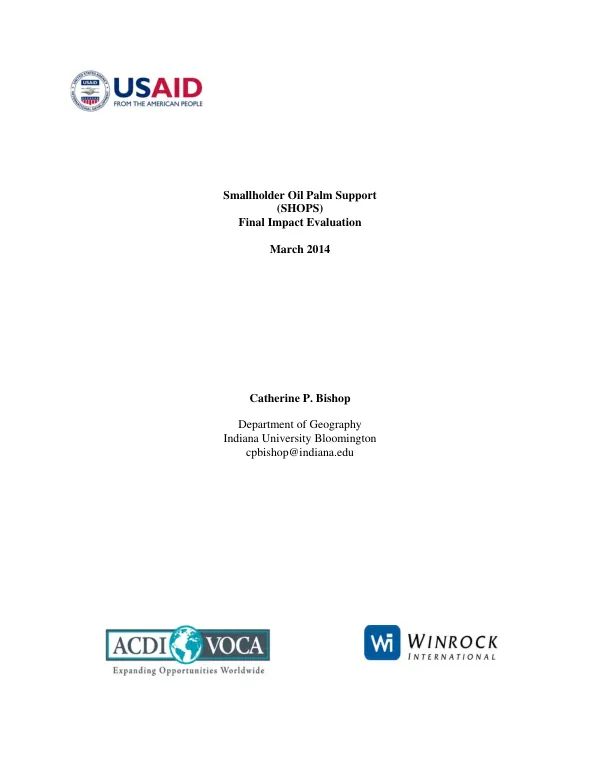 Smallholder oil palm support (SHOPS) final impact evaluation