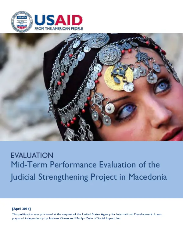 Mid-term performance evaluation of the judicial strengthening project in Macedonia