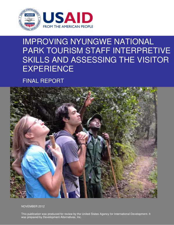 Improving Nyungwe National Park tourism staff interpretive skills and assessing the visitor experience: final report