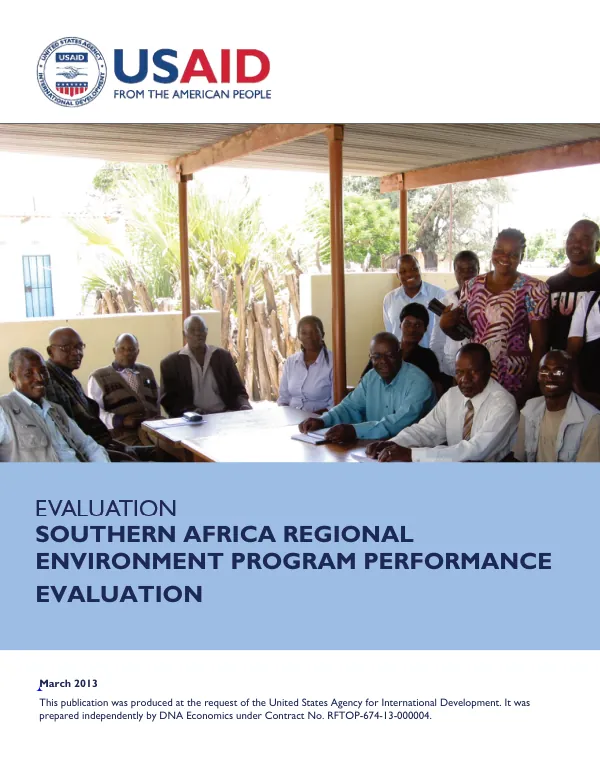 Southern Africa regional environment program performance evaluation