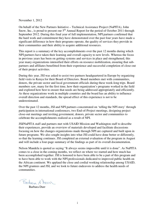 NuPITA Annual Report Year 5