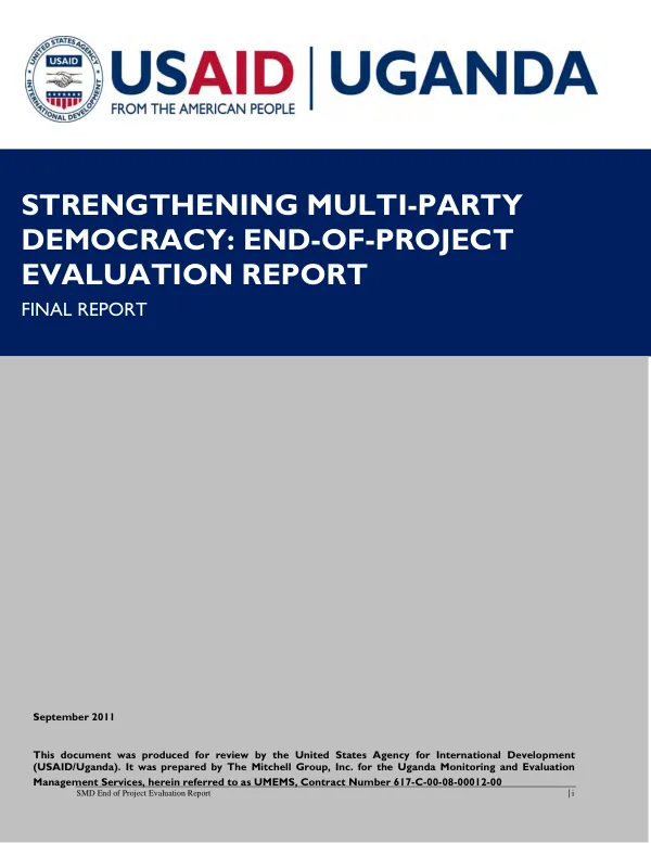 Strengthening multi-party democracy : end of project evaluation report