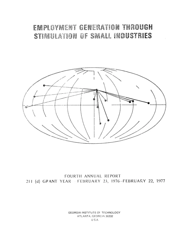 Employment generation through stimulation of small-scale industry; fourth annual report