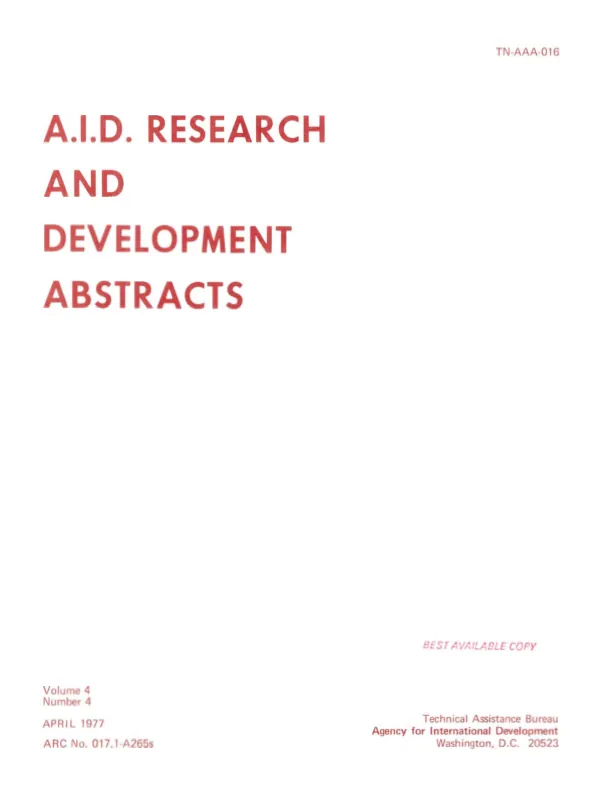 A.I.D. research and development abstracts [ARDA], v. 4, no. 4