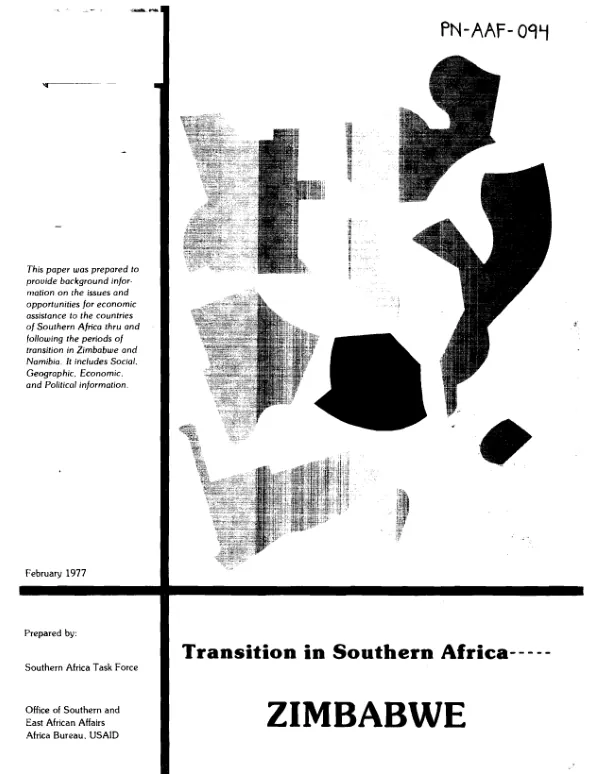 Framework for US assistance in Southern Africa; country resource paper : Rhodesia