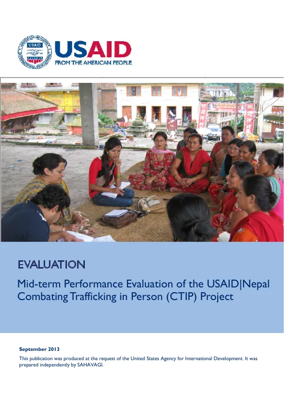 Mid-term performance evaluation of the USAID Nepal combating trafficking in person (CTIP) project