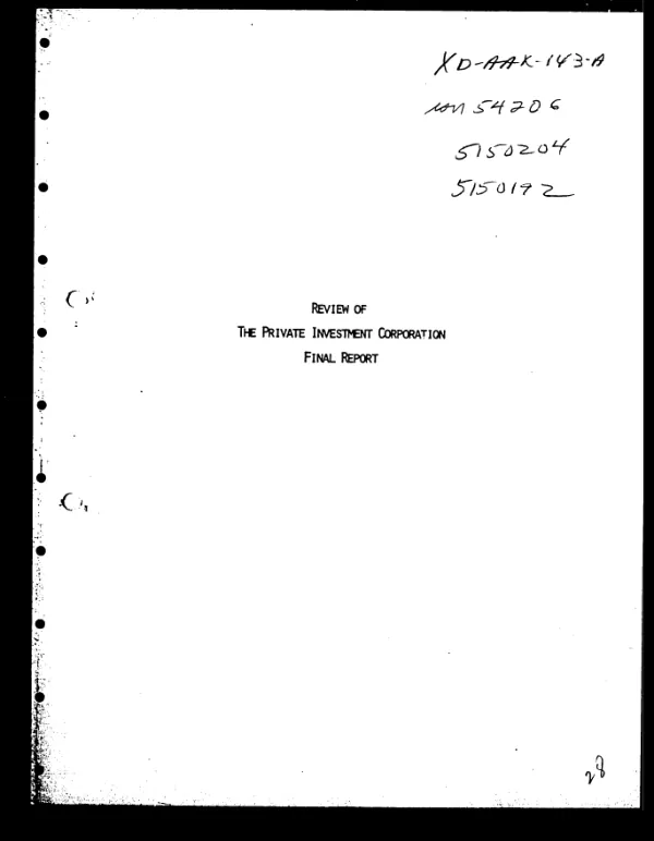Review of the Private Investment Corporation : final report