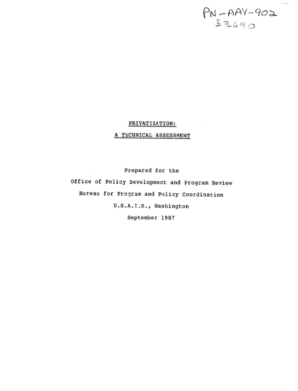 Privatization : a technical assessment