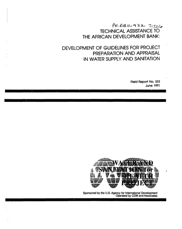 Technical assistance to the African Development Bank : development of guidelines for project preparation and appraisal in water supply and sanitation