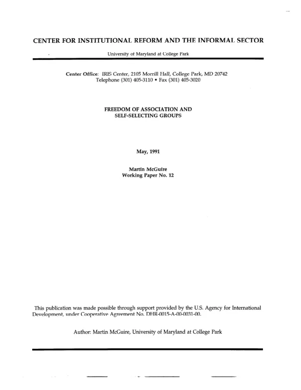 Freedom of association, and self-selecting groups