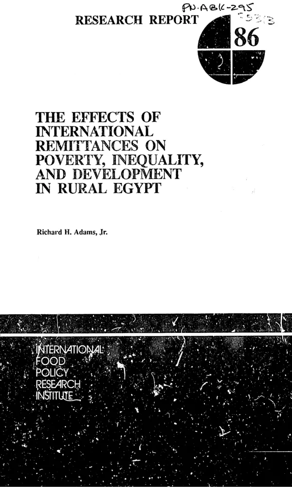 Effects of international remittances on poverty, inequality, and development in rural Egypt