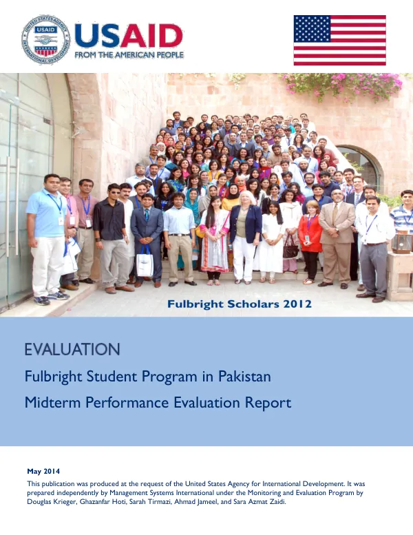 Fulbright student program evaluation in Pakistan midterm performance evaluation report