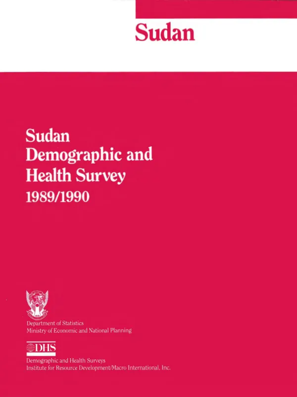 Sudan demographic and health survey 1989/1990