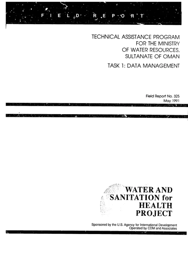 Technical assistance program for the Ministry of Water Resources, Sultanate of Oman -- task 1 : data management