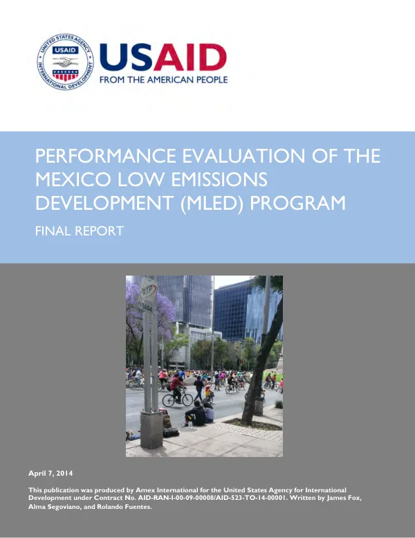 Performance evaluation of the Mexico low emissions development (MLED) program : final report
