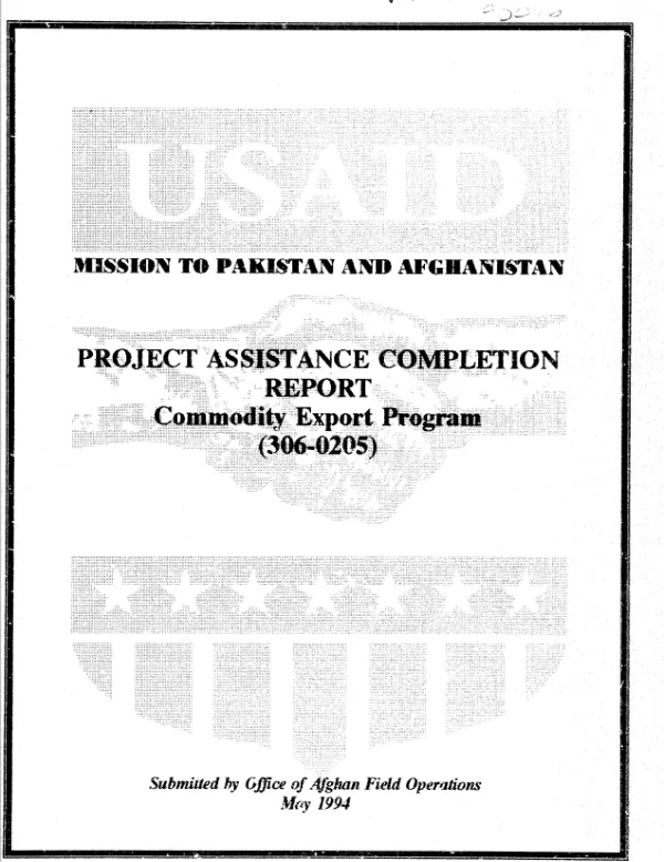 Project assistance completion report : commodity export program (306-0205)