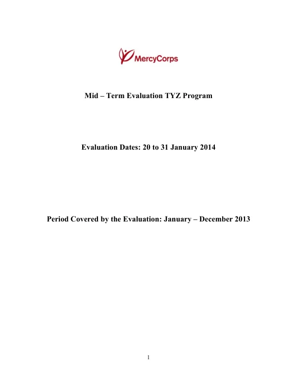 Mid-term evaluation TYZ program