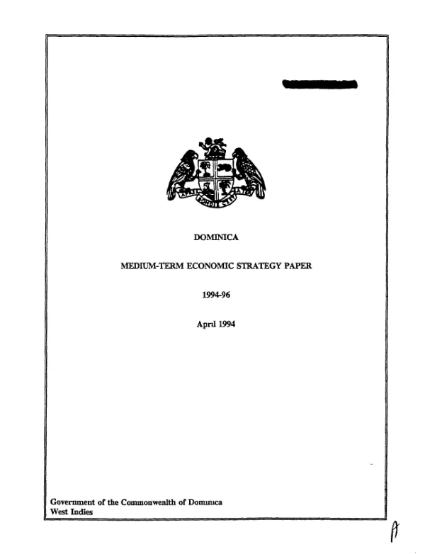 Dominica : medium-term economic strategy paper 1994-96