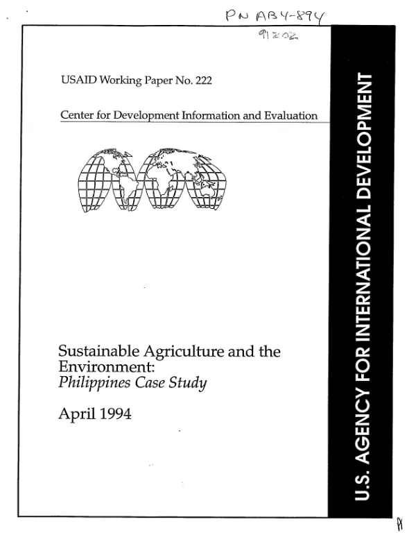 Sustainable agriculture and the environment : Philippines case study