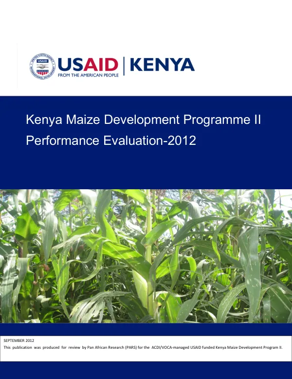 Kenya maize development programme II : performance evaluation
